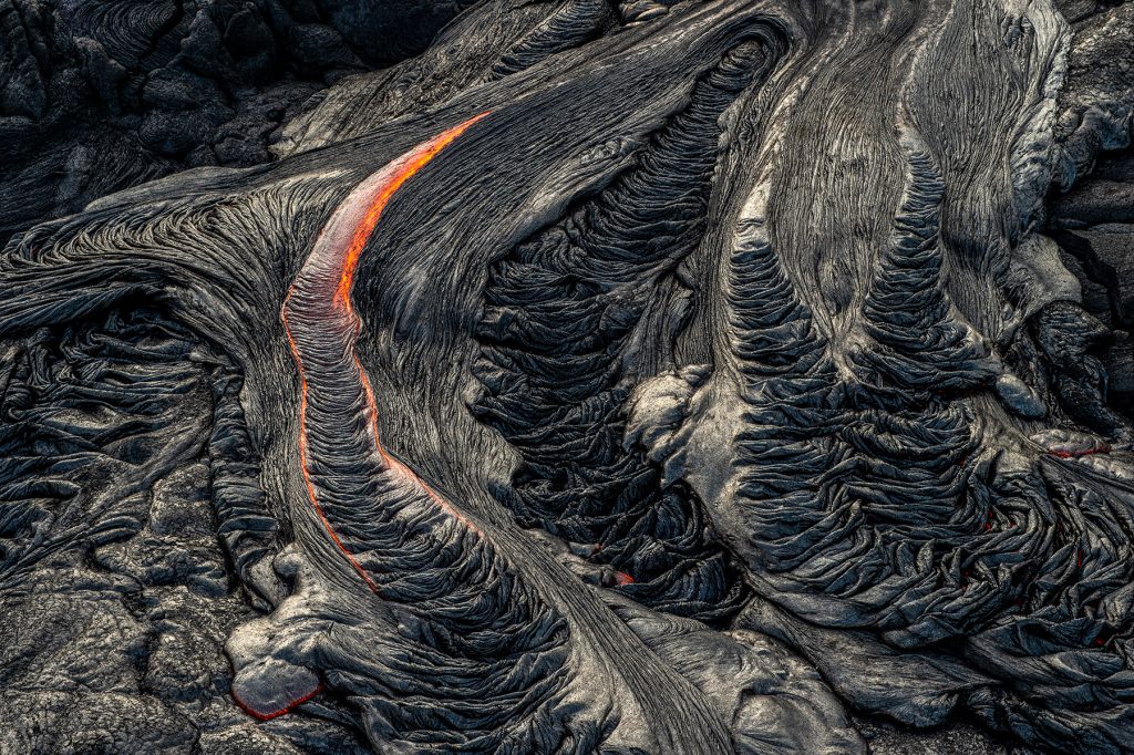 Pāhoehoe Lava Flow, west of Kalapana, Big Island, Hawai‘i, USA, 2013