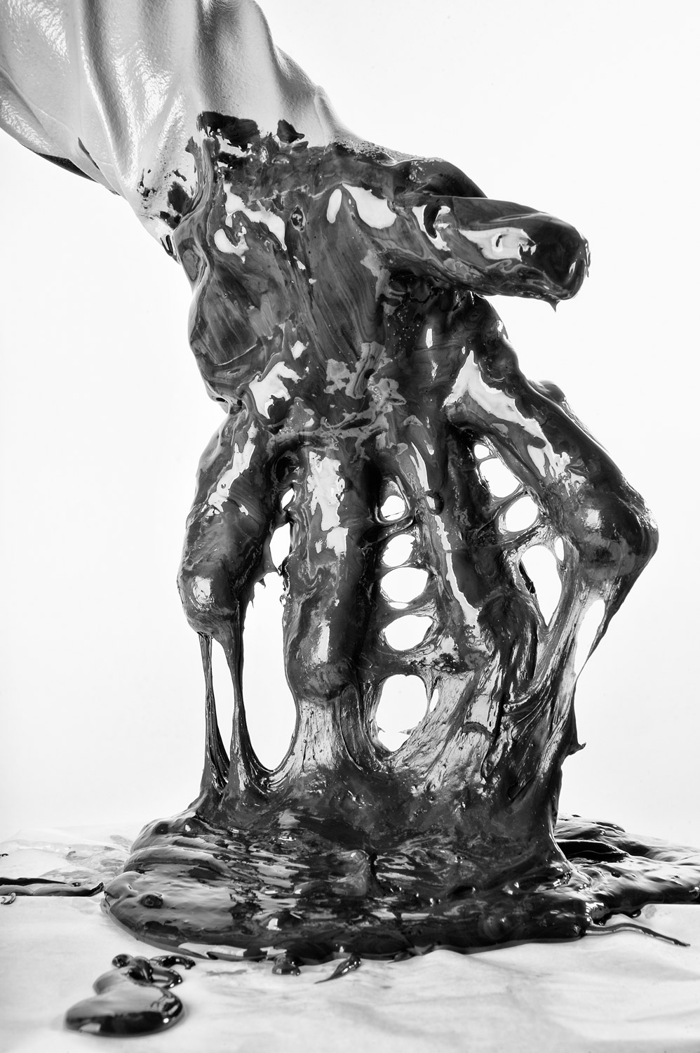 "Oil from Deepwater Horizon Spill on Glove #1 (BW)", Barataria Bay, Louisiana, USA (2010)