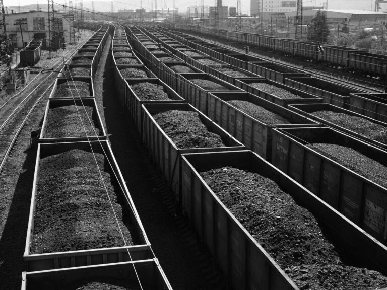 "Russian Coal Trains #1 (BW)", Murmansk Oblast, Russia (2018)