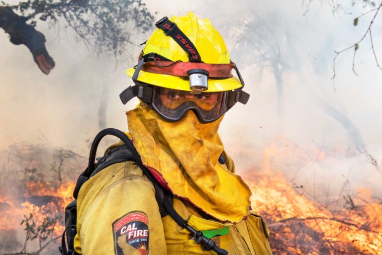"Wildland Firefighter (Yellow Helmet)", Soberanes Fire, Los Padres National Forest, California, USA (2016)