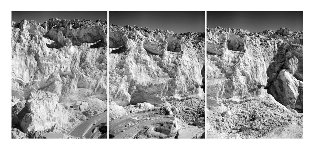 "Jakobshavn Isbrae Calving Face Triptych", Greenland Ice Sheet, Greenland (2019)