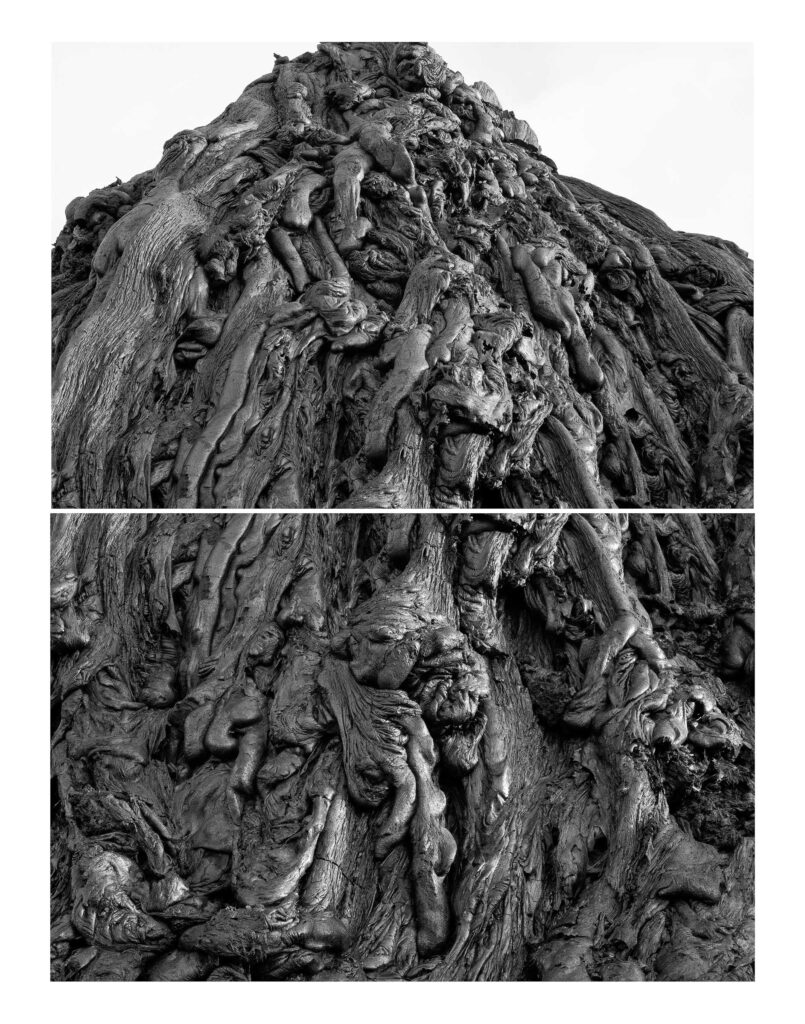 "Dripping Basalt Diptych (BW)", Kilauea, Hawai'i, USA (2002)