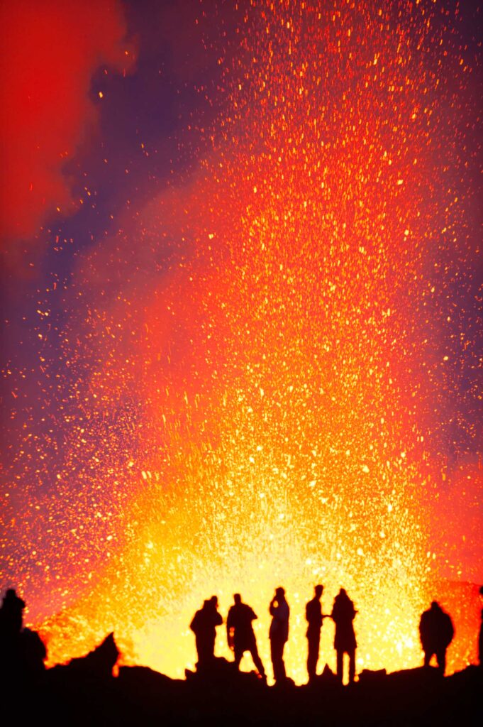 "Volcano Watchers at Fimmvörðuháls Eruption #1", Eyjafjöll, Iceland (2010)