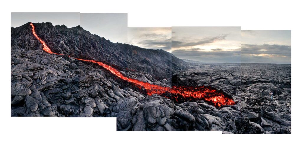 "A'ā Flow and Hiker #2", Pali Uli, Big Island, Hawai'i, USA (2002)