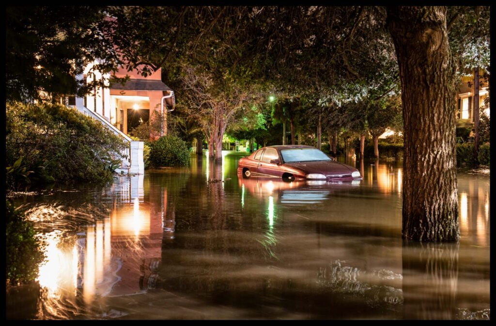 "Hurricane Matthew Flooding Night Scene", Charleston, South Carolina, USA (October 8, 2016)