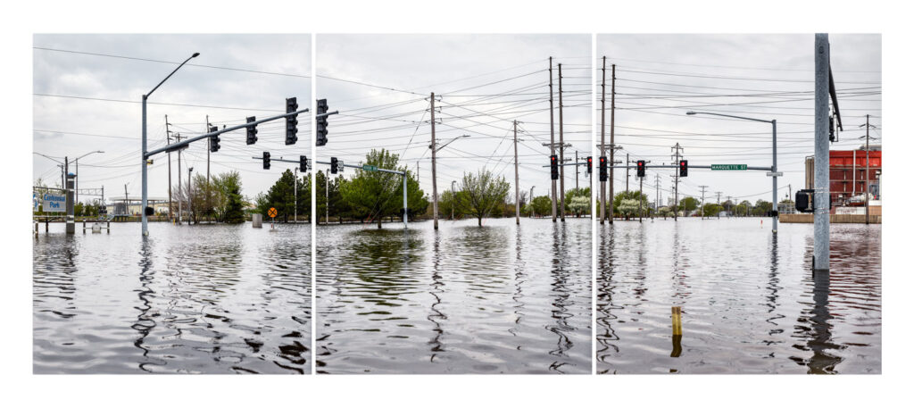 "Mississippi Flood Triptych #4", Davenport, Iowa, USA (May 7, 2019)