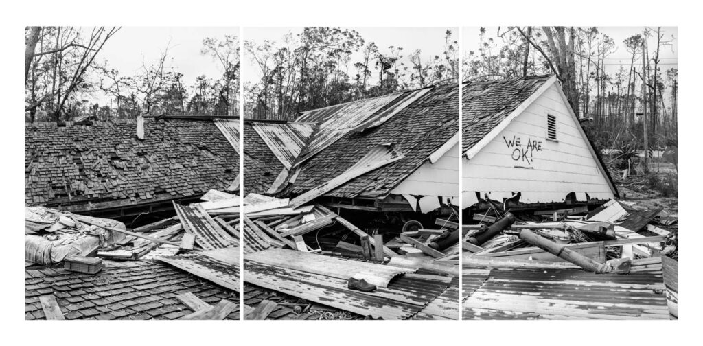 "We Are OK Triptych after Hurricane Katrina", Waveland, Mississippi, USA (September 17, 2005)