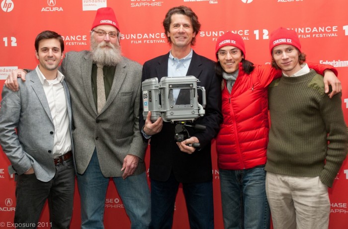 The Chasing Ice team at Sundance Film Festival (2012) (L-R) Adam LeWinter, Tad Pfeffer, James Balog, Jeff Orlowski, Svavar Jónatansson